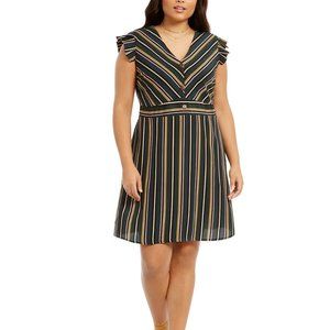 Monteau Plus Size Ruffle-Sleeve Fit & Flare Dress